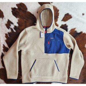 Patagonia Jacket XL New Tags Retro Pile Fleece Zip Oar Tan Quilt Hike Hooded